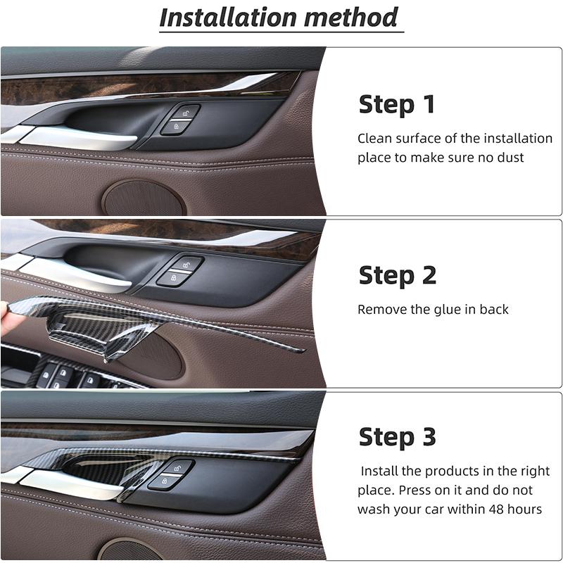 För BMW X5 F15 X6 F16 2014-2018, Ratt, Instrumentpanel, Mittkonsol Växelväljare, Paneldekal, Bilinteriör Kolfiberdekorationsskydd