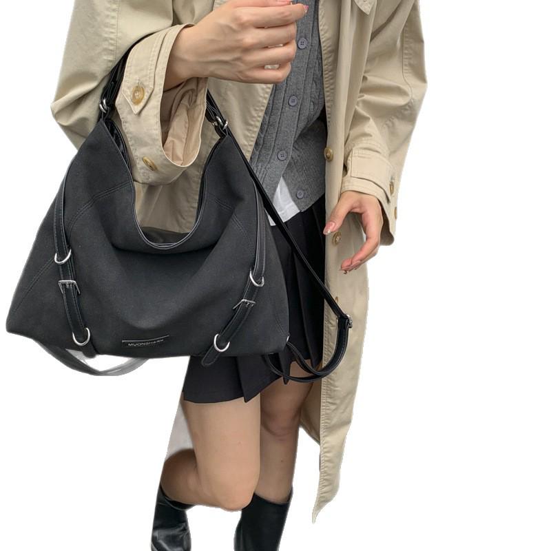 Multifunktionaler Damen-Crossbody-Rucksack aus Wildleder - Großes Fassungsvermögen, Lässiger Stil für Herbst/Winter 2025