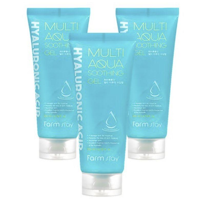 Farmstay Hyaluronic Acid Multi Aqua Soothing Gel 200ml 3pcs