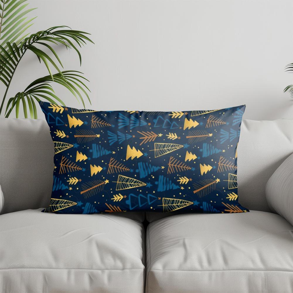 Home Decor Merry Christmas Snowflake Pillow Suitable For Sofa Bedroom Car Pillow Cover Cushion Rectangular Back Cushion