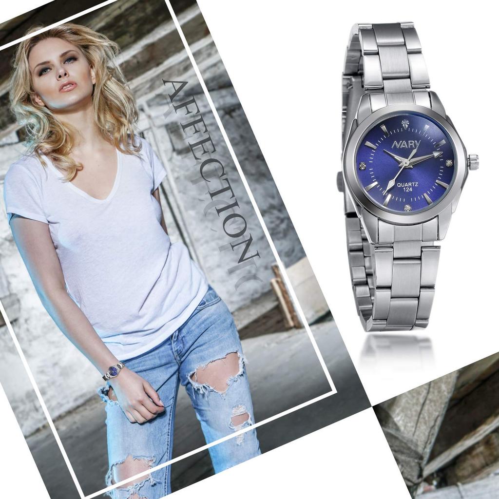 JEWELRYWE Stylish Waterproof Analog Perfect for or As a Gift for Her Women's Watch, Birthdays, Anniversaries, Christmas, Valentine's Day, (Blue)