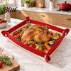 Convertible Grill Pan Mat Silicone Baking with Corner Clips Reusable Pastry Rolling Dishwasher Safe Roasting Mat Kitchen Countertop Protector