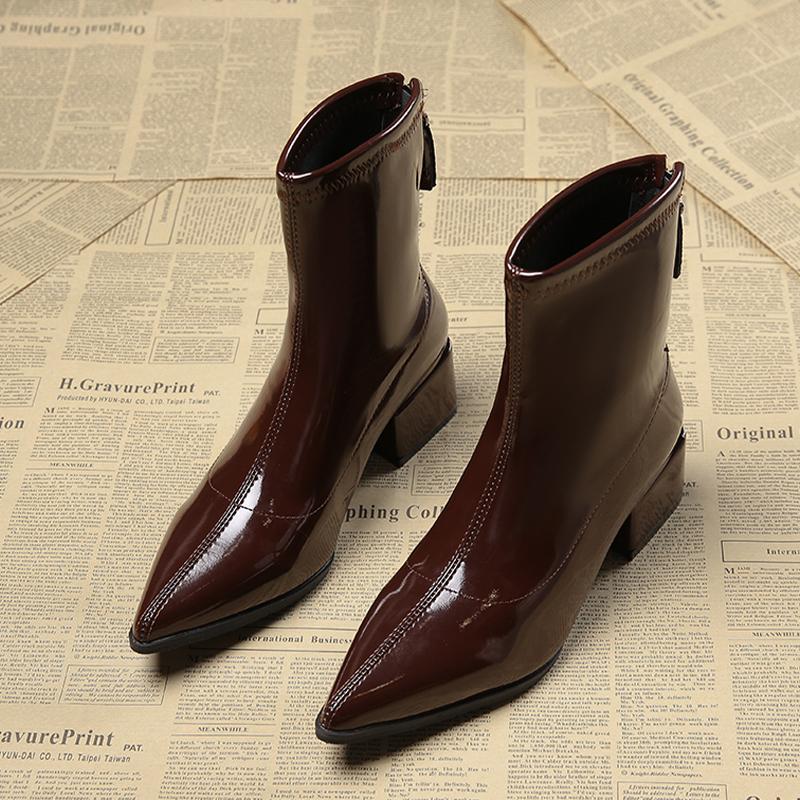 Fashion Pointed Toe Women Ankle Boots High Heels Fashion Shoes Sexy Luxury Woman Chunky Boots 2025 Winter Designer Goth Botas Para Mujer