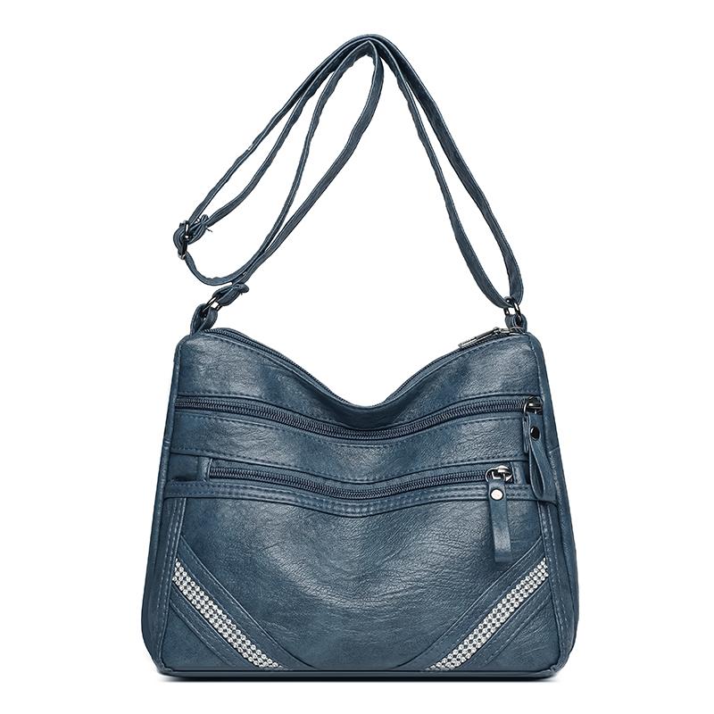 Geantă de damă cu mai multe straturi, geantă de mamă retro cu capacitate mare, geantă de umăr crossbody