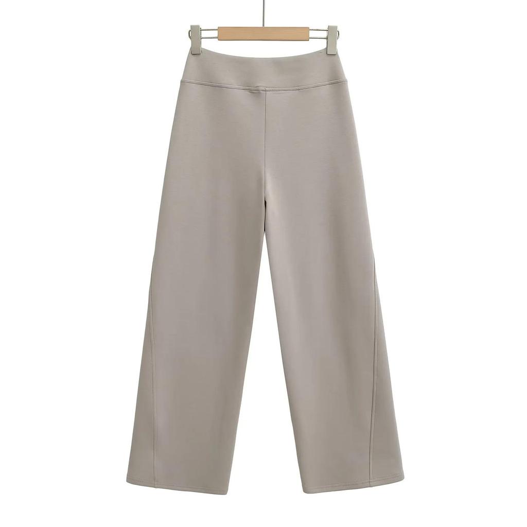 Spicy Girl 2025 Stylish High-Waist Wide-Leg Cloud Pants: Versatile, Slimming Sport Casual Wear for Women