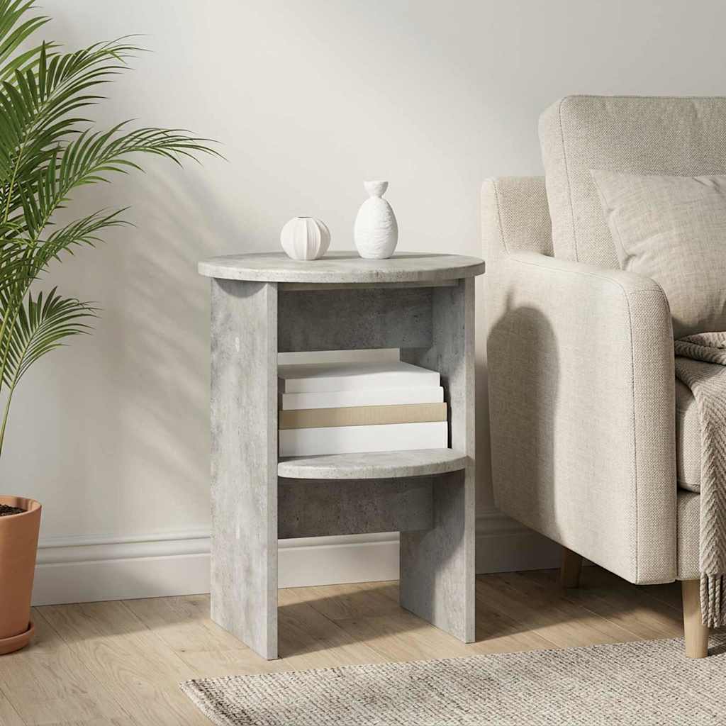 Side Cabinet 2 pcs Concrete Grey Ø40 x 50 cm Engineered Wood