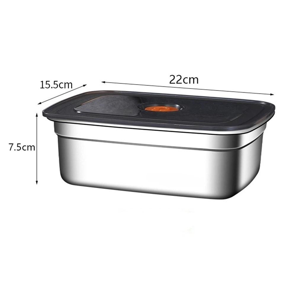 Stainless Steel Camping Lunch Box Sealed Microwave Suitable Leak-proof Large Capacity Refrigerator Freezer Storage Box
