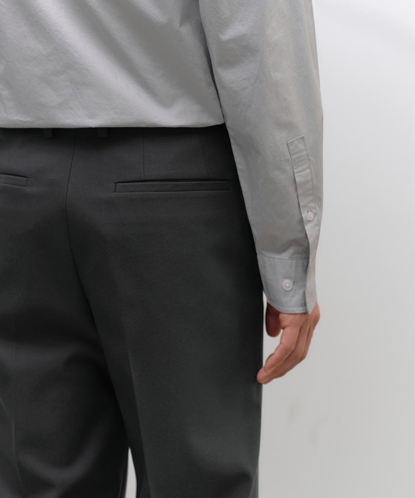 MUSINSA STANDARD Whipcord Straight Hidden Banding Slacks [Gray]