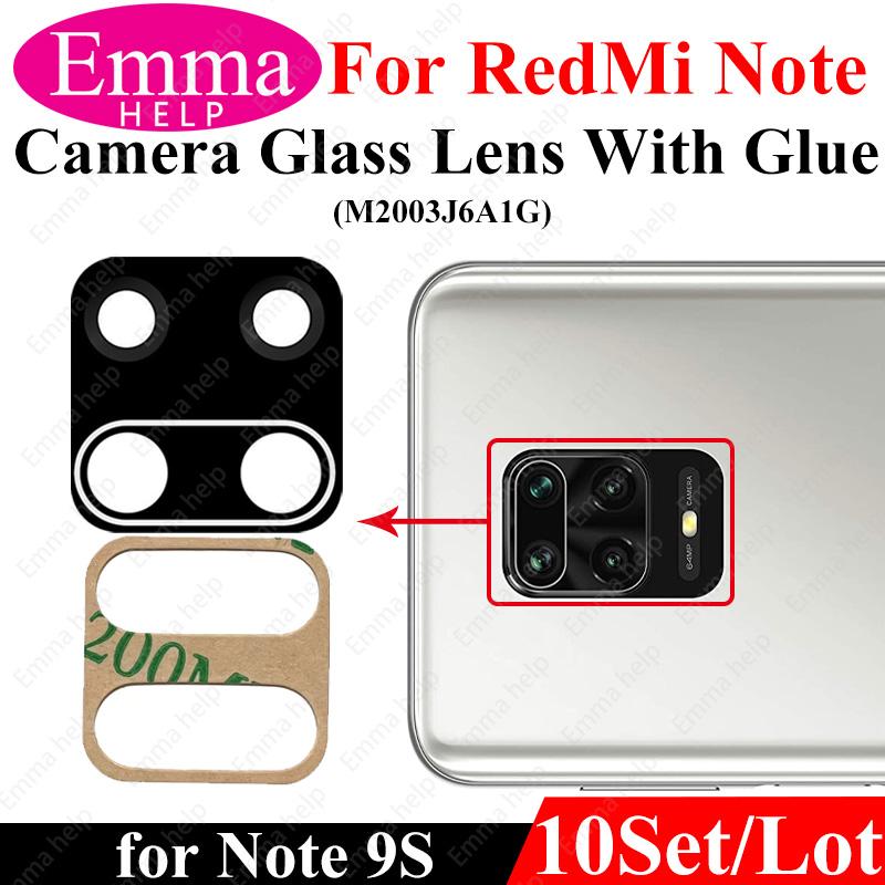 10Pcs Camera Lens For Xiaomi Redmi Note 9 Pro Max 9s 8 8t 7 7Pro Note10 5G 10t Back Camera Glass With Glue Adhesive