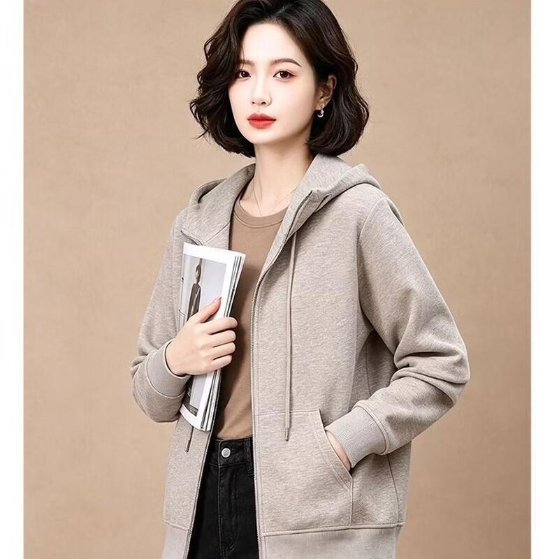EST+II Korean-Style Casual Hooded Zipper Jacket