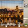 Beautiful Natural Scenery City Town Shower Curtains Bathroom Waterproof Polyester Fabric Bath Curtain Landscape Decor Curtains