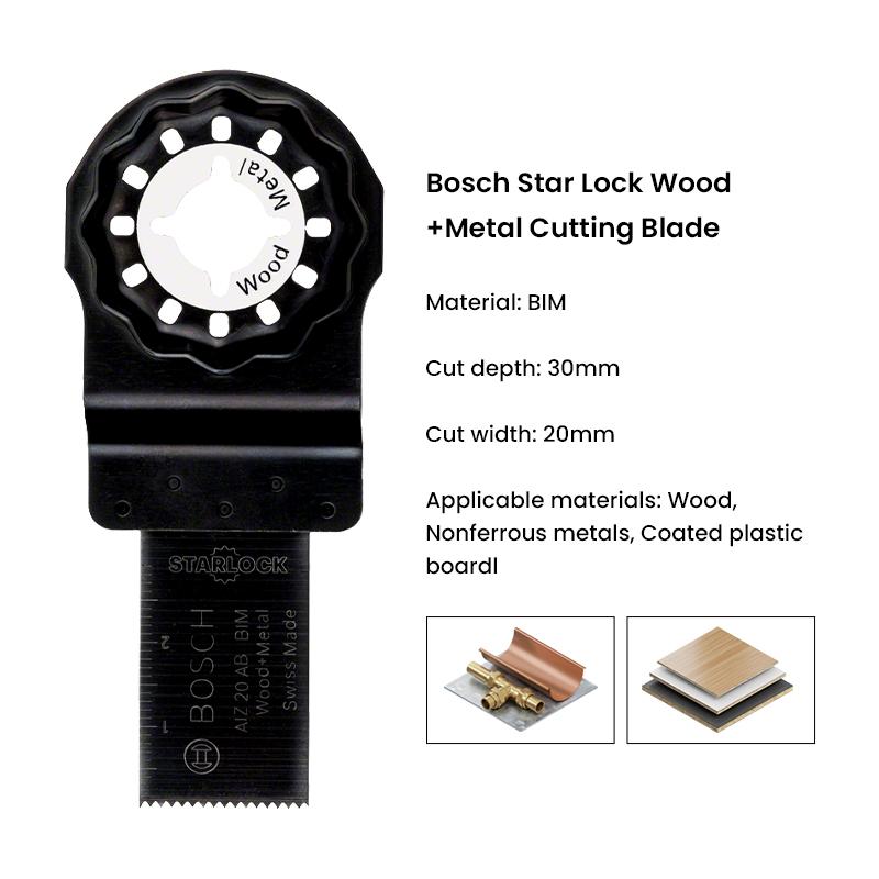 Bosch Starlock Accessory Star Lock Wood+Metal Cutting Blade Applicable Materials: Wood, Nonferrous Metals, Coated Plastic Board