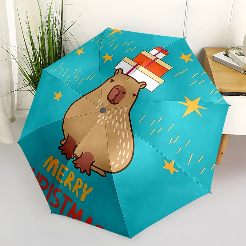 

Capybara Themed Travel Umbrella-8 Ribs Automatic Opening and Closing, Portable Folding Design, Compact and Stylish Umbrella Suitable for Out