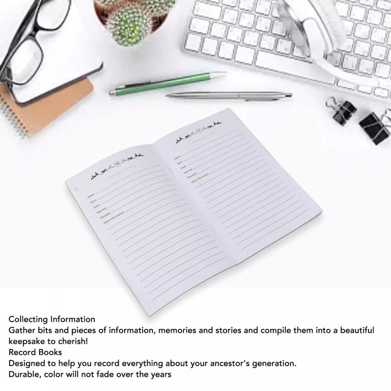 Family History Record Book 2stk Ancestors Detaljer Tracker Genealogy Notebook