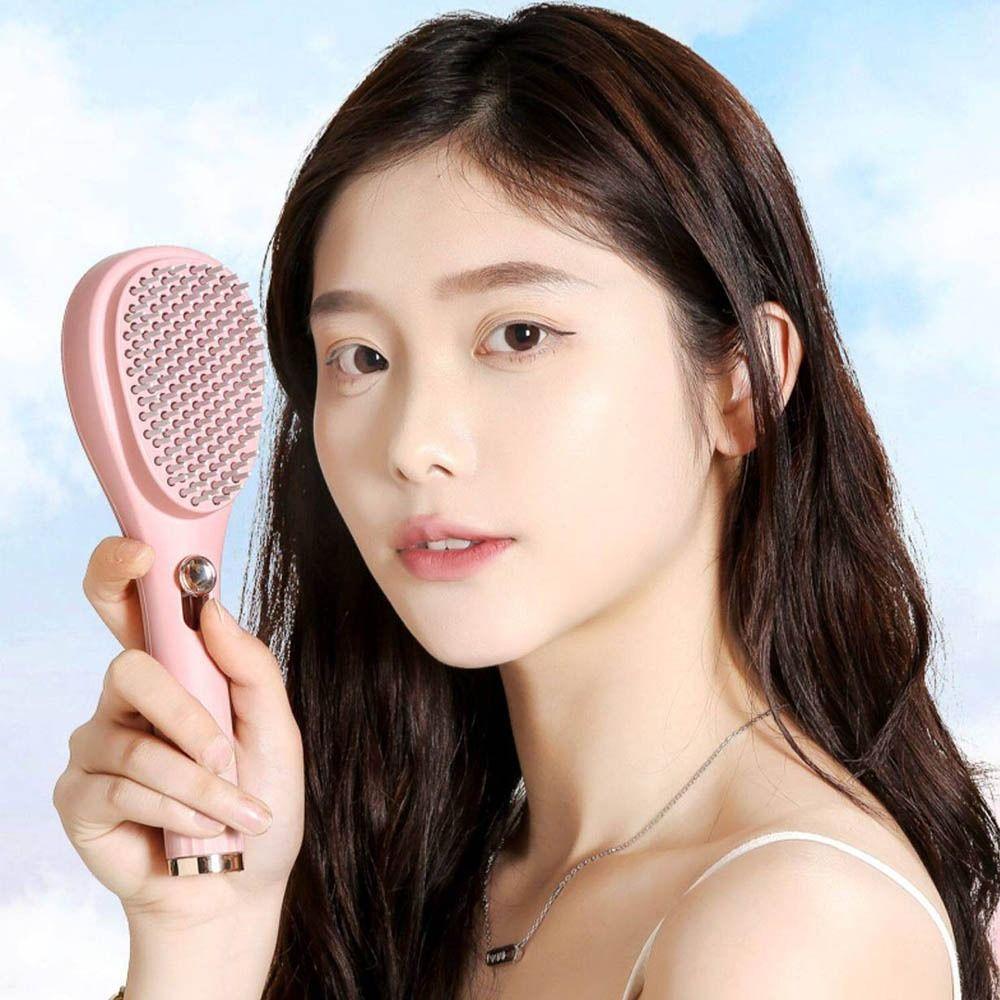 Self Cleaning Retractable Hair Comb Anti Static Scalp Massage Comb Detangling Brush  Styling Tool