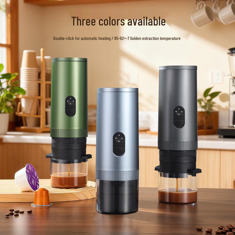 Portable Capsule Coffee Grinder & Espresso Machine with Wireless Heating