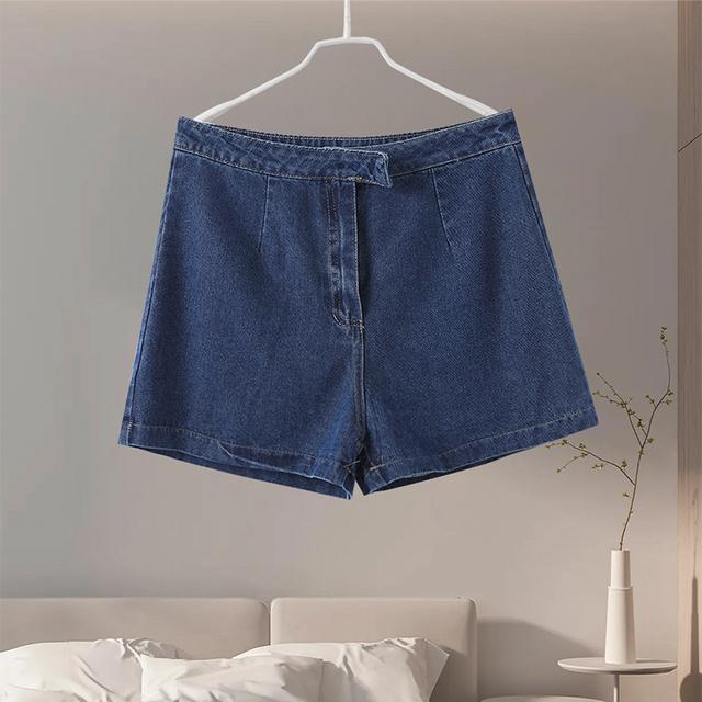 

Летние женские джинсовые шорты, костюм без рукавов с круглым вырезом, однобортный жилет с разрезом, широкие шорты с высокой талией, женские комплекты XL