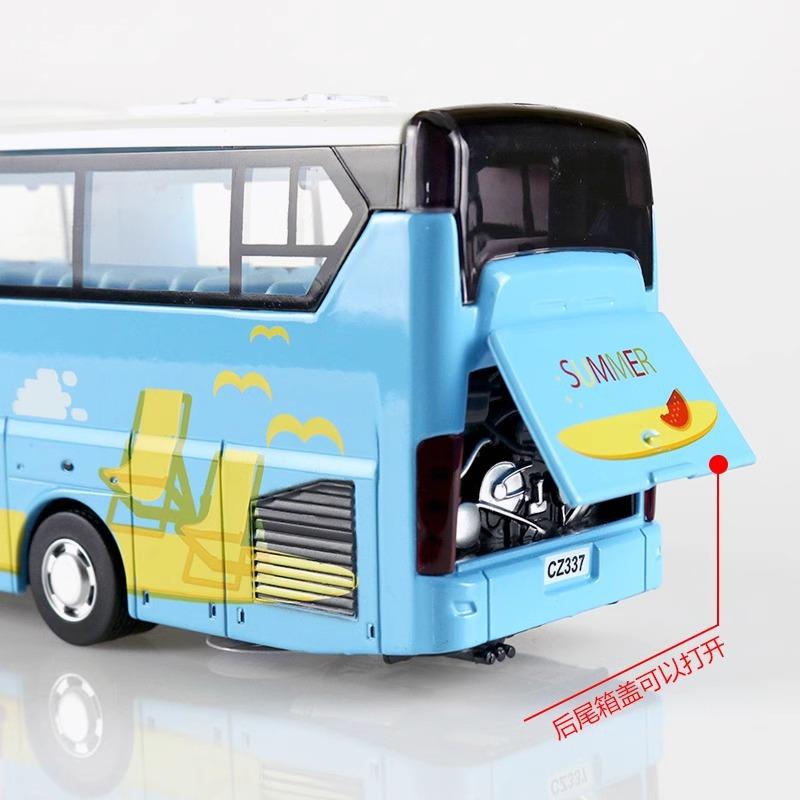 Großes Auto Bus Spielzeug Simulation Kinderspielzeug Sound und Licht Junge Zurück zur Kraft Legierung