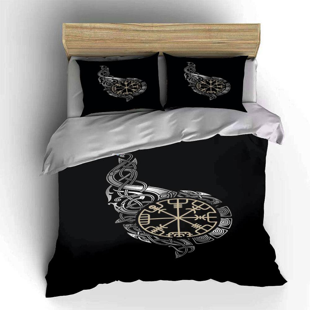 Nordic symbols with knotwork. Bedding sets Duvet cover sets Duvet covers Pillowcases(1 * Duvet Cover 2 * Pillowcases without duvet insert)