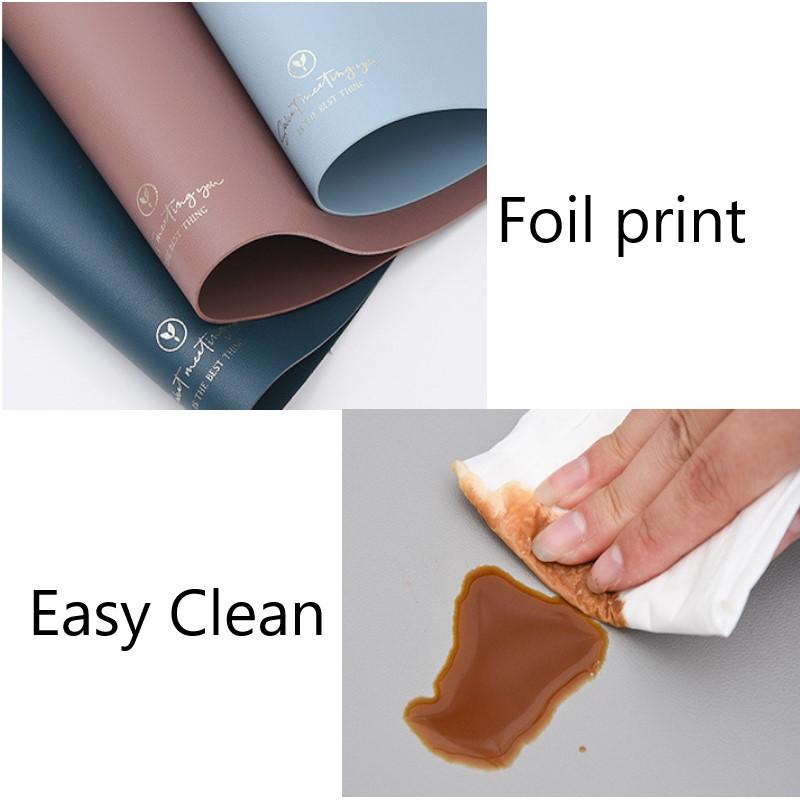 1/4/6 Sets Round PU Leather Placemats and Coaster Set Insulation Mat Oil-Proof Waterproof Table Place Mats for Coffee Blue Green