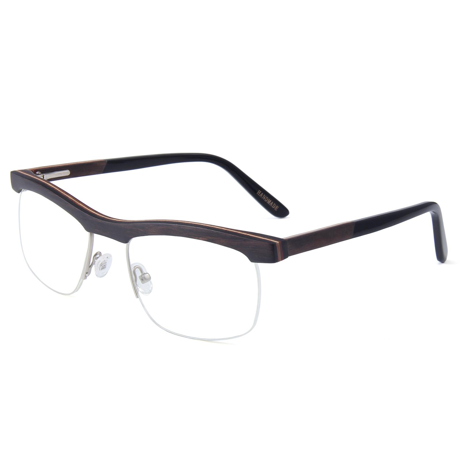 

Высококачественная бамбуковая и деревянная сэндвич-доска для сращивания очков, ретро-полурамка из дерева, оправа для очков для близорукости