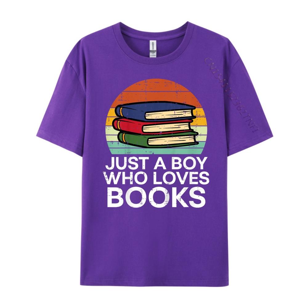 Kids Just A Boy Who Loves Books Read Reading Librarian Funny Shirts Clothes England Style