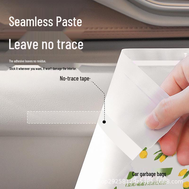 

Disposable Adhesive Car Trash Bag - Stand-up, Thickened, Small Size for Desktop Use
