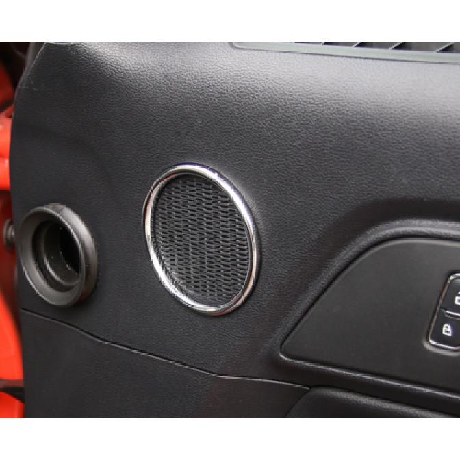 Inner Door Speaker Decoration Frame Trim Cover for Ford Mustang 2015- Chrome
