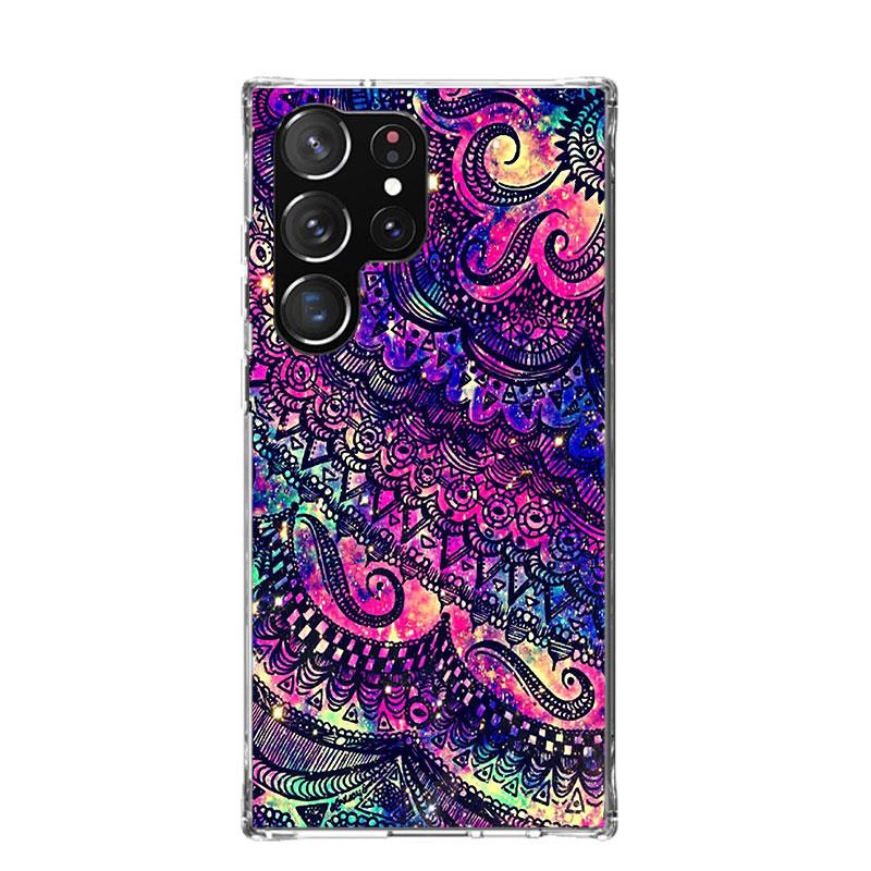 Mandala Sunflower Mandala Case Phone Cover for Samsung Galaxy S24 S25 Ultra S23 Plus S22 + S21 S20 FE S10 S25 Edge Trend Fundas