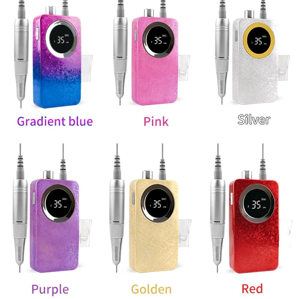 

Беспроводная электрическая дрель для ногтей с градиентом снега, 35000 об/мин, маникюрная машина, набор сверл, сверла для снятия гель-лака