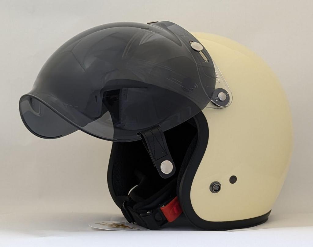 SUNUP SA-004 Motorcycle Helmet Parts Shield, Lock-In Anti-Fog Up/Down Bubble Shield, L.Smoke, Anti-Fog, Flip-Up Closure, Bubble, Light Smoke