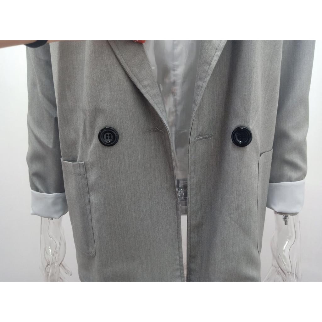 2025 Autumn Winter Women's Solid Color Blazer, Notched Lapel Long Sleeve Office Chic Jacket, Business Casual Trench Coat for Workwear