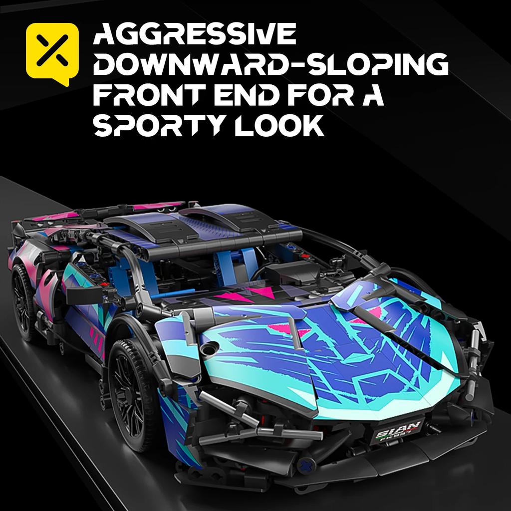 Colorful Cool High-Tech Supercar Model Building Blocks Children's Educational Assembly Toys Boy Adult Gift Collection Show