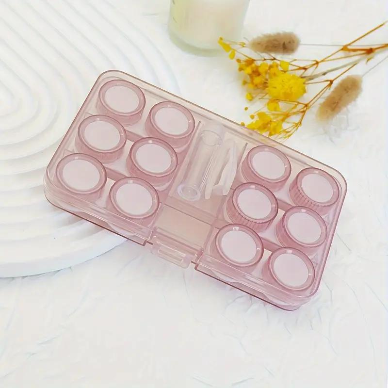 6-in-1 Contact Lens Case Transparent Eye Contacts Storage Box with Tweezer for Beauty Pupil Portable Travel Makeup Accessories
