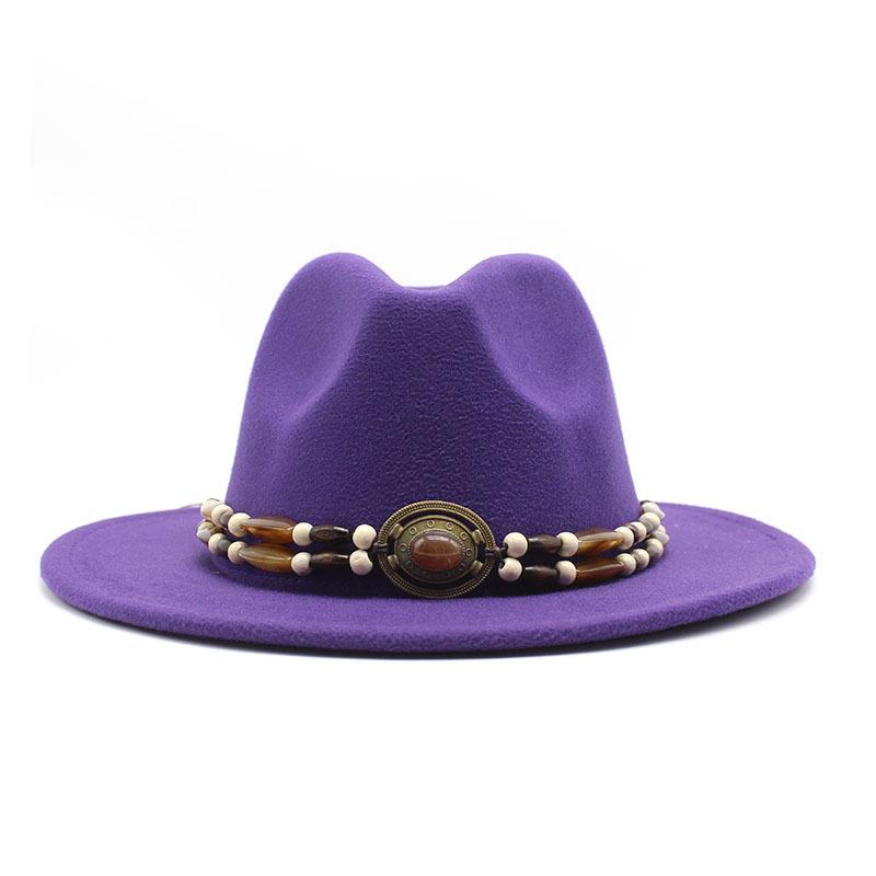 Big Eaves Wool Jazz Top Hat Women'S Casual Big Edge Felt Hat Men'S Jazz Hat 9.5Cm