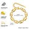 Chunky Stainless Steel Link Chain Bracelet For Woman, 18k Gold Plated Stackable Wristband Bracelets, Waterproof Trendy Jewelry