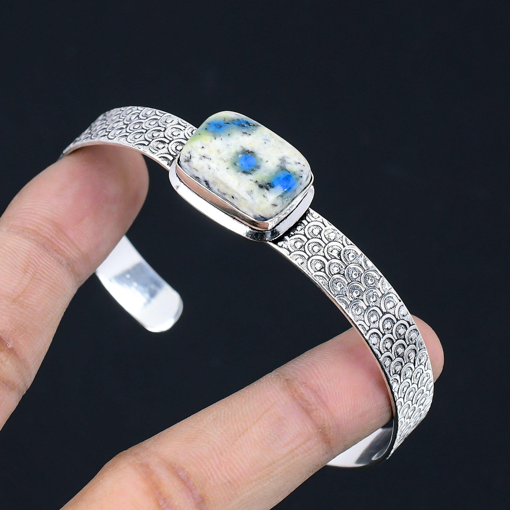 

Распродажа ко Дню женщин Стерлинговое серебро К2 Яшма Драгоценный камень Уникальный этнический браслет для дочери Adjustable