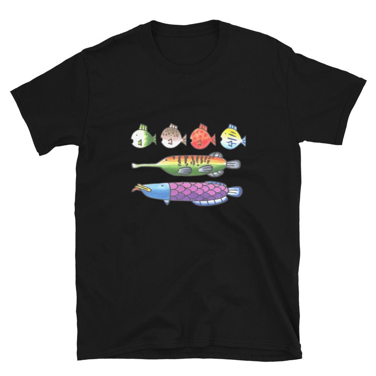 Fishing Minigame Fish Graphic Tee - Nostalgic 2000s Gaming Fan Apparel M