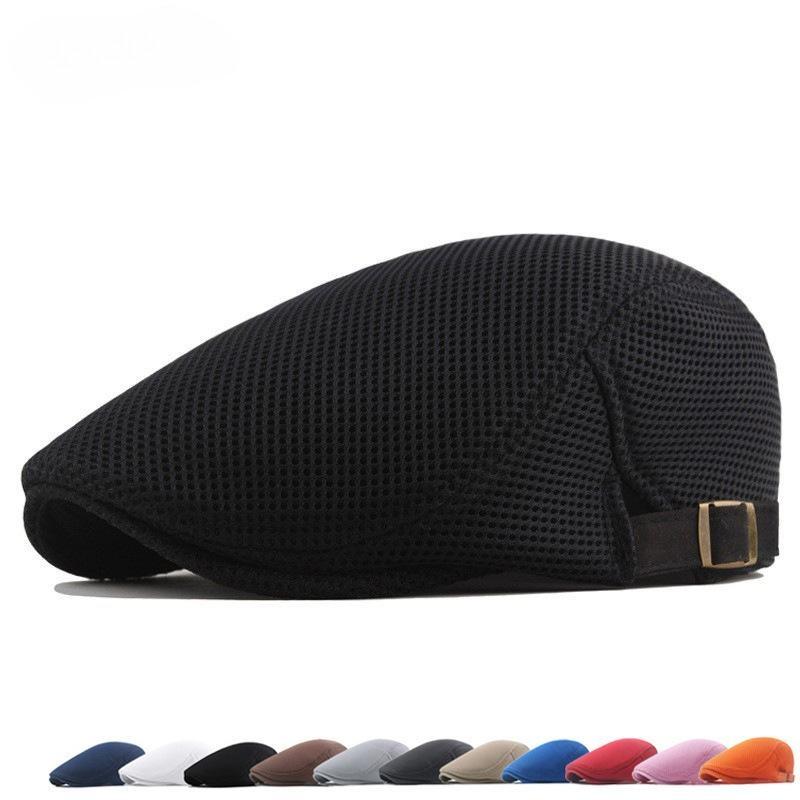 Berretto estivo in rete traforata berretto traspirante versione coreana da donna cappello da sole alla moda cappello forward da uomo tinta unita