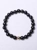 Bien Vetu 8Mm Carved Black Tourmaline Gold-Filled Urethane Bracelet
