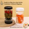 New Glass Pickle Jar Dry Wet Dispenser Marinating Vegetables Fruits Container with Built-in Forks Kitchen Juice Separator Tools
