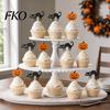 Cake Topper 8 Pcs Cat Cupcake Topper, Halloween Black Cute Kitten Food Pick for Baby Shower Birthday Wedding Party Decoration Creamy Desserts