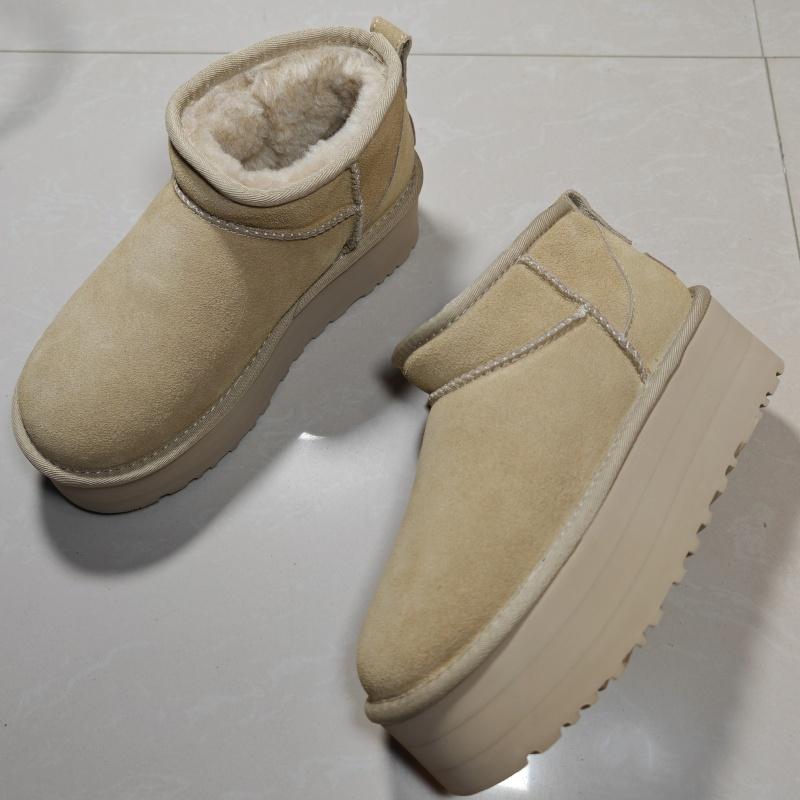 Fashion 2025 New Women Designer Winter Shoes Fur Lady High Heels Platform Snow Ankle Boots Classic Mini Luxury Botas Mujer Zapatos