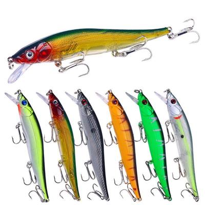 Sinking Minnow Fishing Lure Hard Artificial Bait 12cm 13.6g 3D Eyes for River Lake Sea Bass Trout Fishing Activities