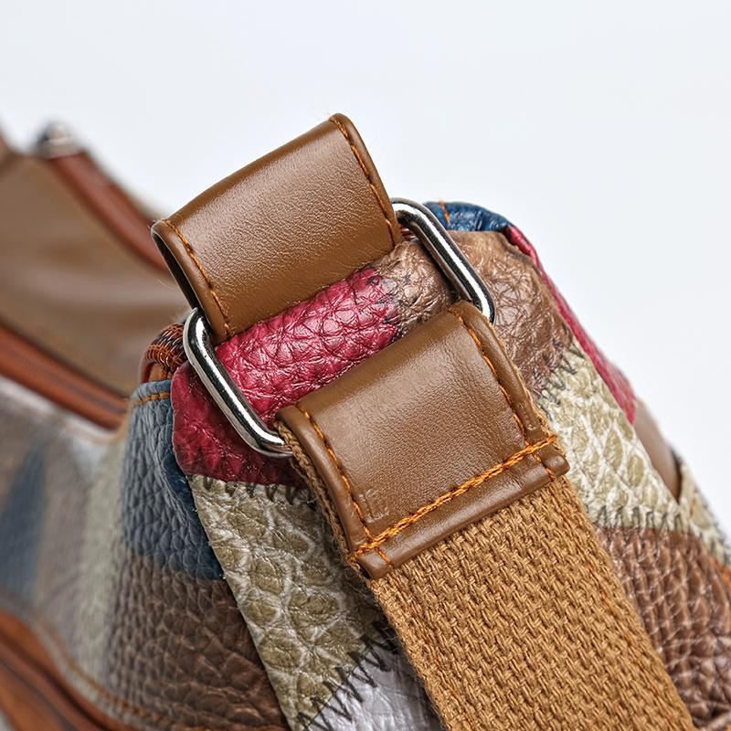 Farbblock Karodekor Mehrschichtige Umhängetasche Große Kapazität Tägliche Nutzung Schultertasche für Frauen Vintage