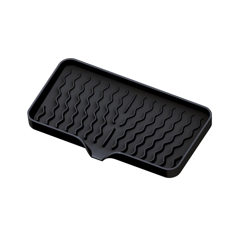 Wavy Pattern Silicone No-Drill Soap Dish & Drain Mat Rack