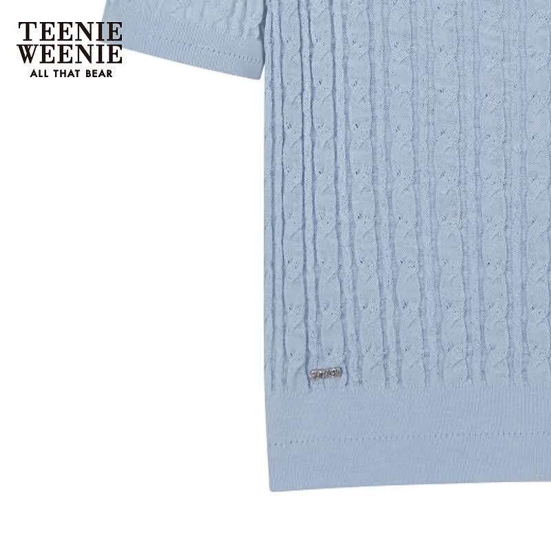 Teenie Weenie Bear Logo Short Sleeve Polo Knit Top