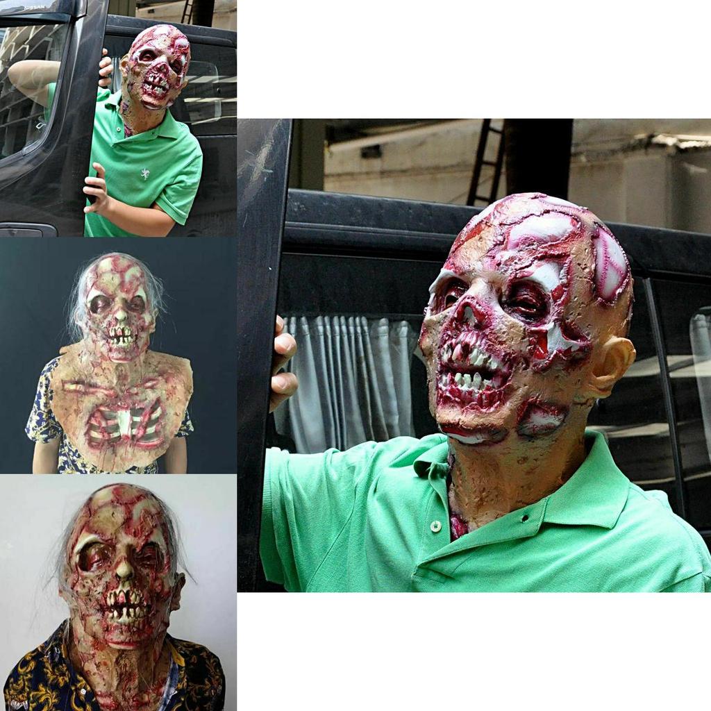 Bloody And Creepy Halloween Adult Zombie Mask For A Scary Full Face Effect
