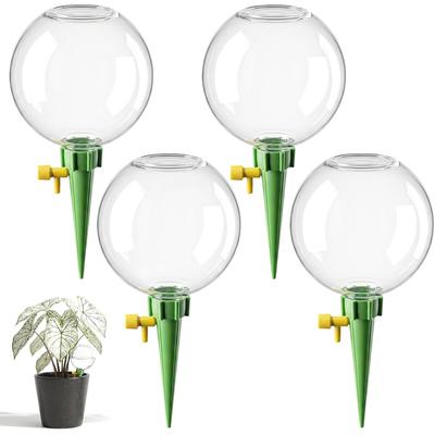 4-Pack 17.5oz Self Watering Globes with Covers – Automatic Plant Watering Bulbs, Slow-Release Irrigation Spikes for Indoor/Outdoor Potted Plants,