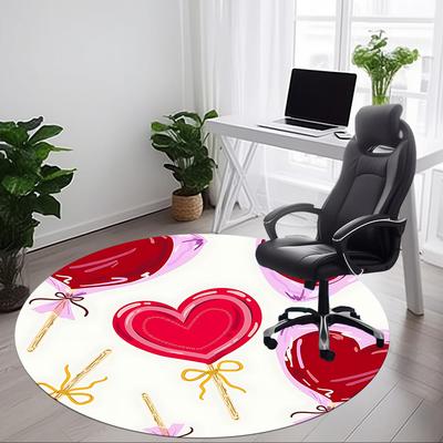 1pc Lollipop Hearts Office Round Rug, Non-slip, Soft and Durable Office Rug for Interior Decoration, Perfect for Office, Beautiful Decoration Yy260323